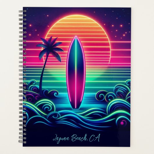 Surfen op de Neon Sunset Planner (Voorkant)