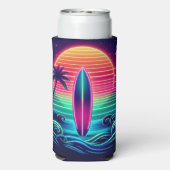 Surfen op de Neon Sunset Seltzer Blikjeskoeler (Seltzer Achterkant)