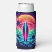 Surfen op de Neon Sunset Seltzer Blikjeskoeler (Seltzer Voorkant)