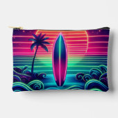Surfen op de Neon Sunset Zippered Pouch Etui (Voorkant)