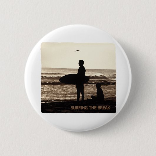 surfen op de pauze ronde button 5,7 cm (Voorkant)