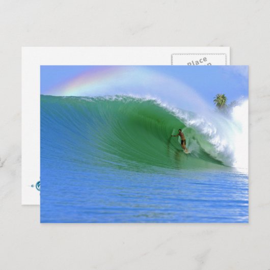 Surfen op de perfecte golf. briefkaart (Voorkant / Achterkant)