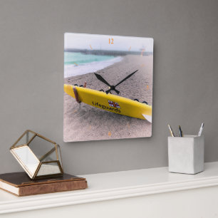 Surfen op de redding, West Bay, Dorset Vierkante Klok