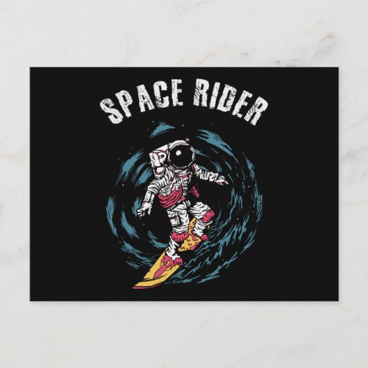 Surfen op de ruimtevaart briefkaart (Voorkant)