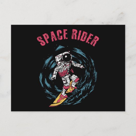 Surfen op de ruimtevaart briefkaart (Voorkant)