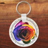 Surfen op de Sleutelhanger van het regenboogRoos (Voorkant)