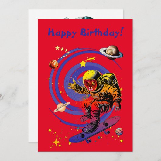 Surfen op de vortex Birthday Kaart (Voorkant / Achterkant)