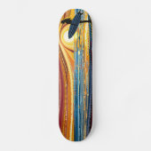 Surfen op de zonsondergang: A Dot Art Odyssey Persoonlijk Skateboard (Voorkant)