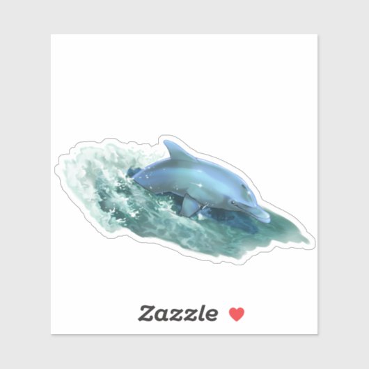 Surfen op dolfijnproever met orkaan, liefdadigheid sticker (Vel)
