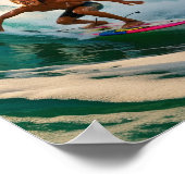 Surfen op een Amerikaans zee Poster (Hoek)