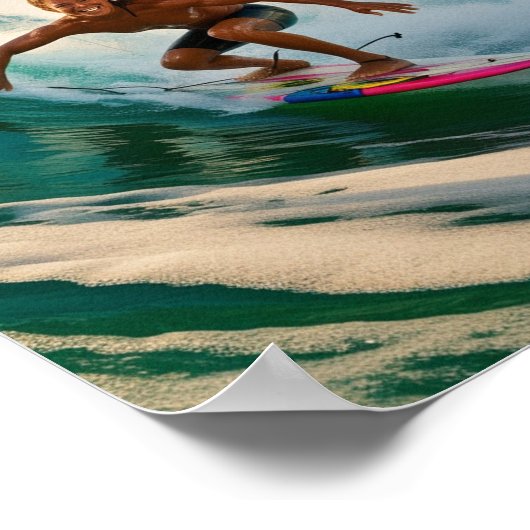 Surfen op een Amerikaans zee Poster (Hoek)