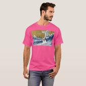Surfen op een Wave Wire Fox Terrier-liefhebber T-shirt (Voorkant volledig)