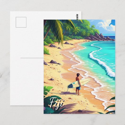 Surfen op Fiji Briefkaart (Voorkant / Achterkant)