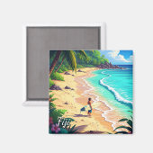 Surfen op Fiji Magneet (Voorkant / Achterkant)