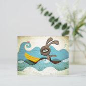 Surfen op golven briefkaart (Staand voorkant)