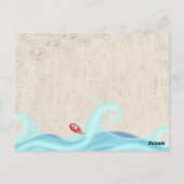 Surfen op golven briefkaart (Achterkant)