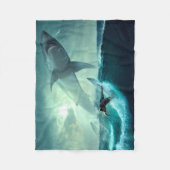 Surfen op haaien fleece deken (Voorkant)