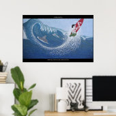 Surfen op haaien poster (Thuiskantoor)
