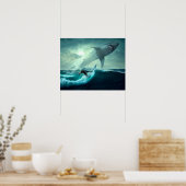 Surfen op haaien poster (Keuken)