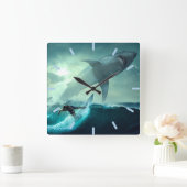 Surfen op haaien vierkante klok (Huis)