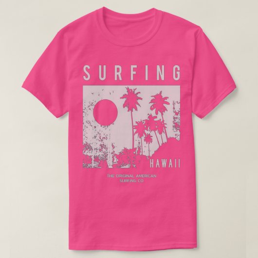 Surfen op hawaii cadeau voor liefde surf t-shirt (Design voorkant)