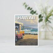 Surfen op Hawaii Food Truck Briefkaart (Staand voorkant)