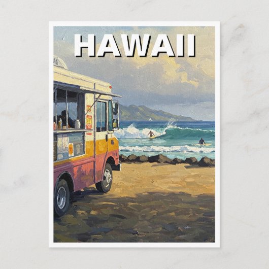 Surfen op Hawaii Food Truck Briefkaart (Voorkant)