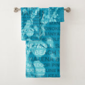 Surfen op Hawaii Green Room Hawaiian Surfer - Blau Bad Handdoek (Insitu)