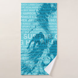 Surfen op Hawaii Green Room Hawaiian Surfer - Blau Bad Handdoek