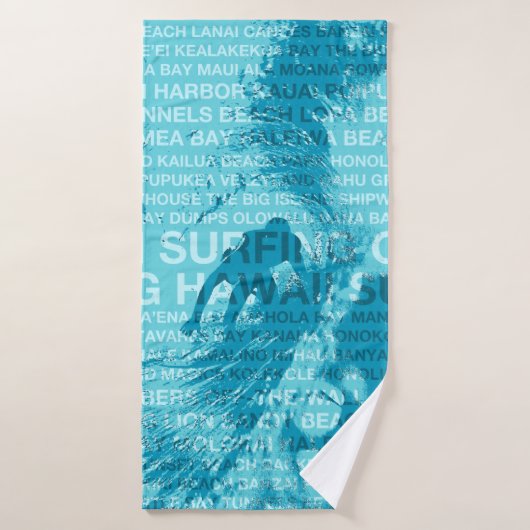 Surfen op Hawaii Green Room Hawaiian Surfer - Blau Bad Handdoek (Badhanddoek)