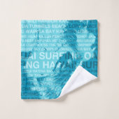 Surfen op Hawaii Green Room Hawaiian Surfer - Blau Bad Handdoek (Wasdoekje)