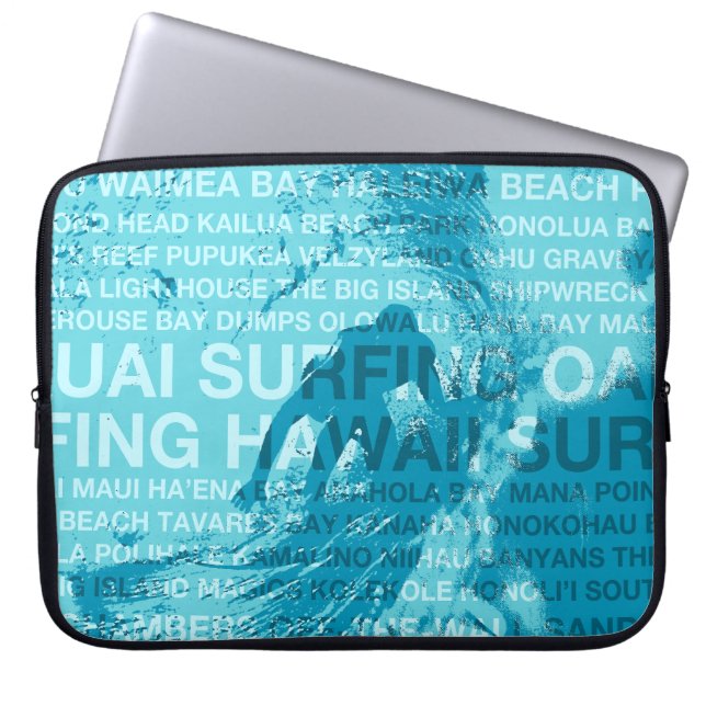 Surfen op Hawaii GreenRoom Hawaiian WetsuitLaptopB Laptop Sleeve (Voorkant)