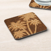 Surfen op Hawaii Palm Trees Faux Onderzetters (Linkerzijde)