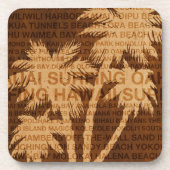 Surfen op Hawaii Palm Trees Faux Onderzetters (Voorkant)