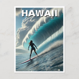 Surfen op Hawaii Surfer Girl Wave Briefkaart