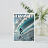Surfen op Hawaii Surfer Girl Wave Briefkaart (Staand voorkant)
