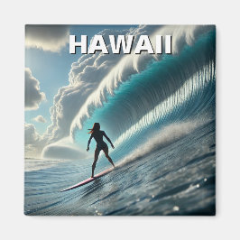 Surfen op Hawaii Surfer Girl Wave Magneet