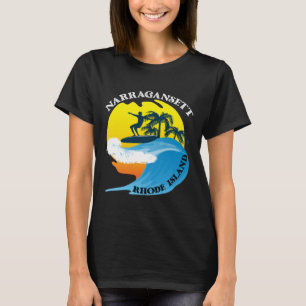 Surfen op het eiland Narragansett Rhode T-shirt