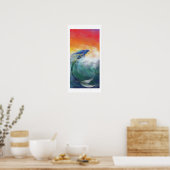 Surfen op het poster van de Zeemeermin (GROTE) (Keuken)