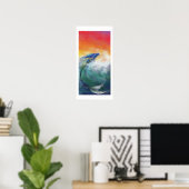 Surfen op het poster van de Zeemeermin (GROTE) (Thuiskantoor)