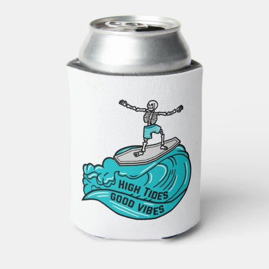 Surfen op het skelet, hoge tonen en goede virussen blikjeskoeler (Blikje Achterkant)