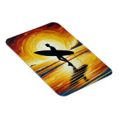 Surfen op het strand bij zonsondergang magneet (Rechterzijde)