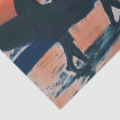 Surfen op het strand in de prachtige avondolie tissuepapier (Detail)