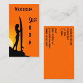 Surfen op het strand, surfbord, surfer, surfer advieskaart (Voorkant / Achterkant)