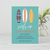 Surfen op het strand van de BOY Surfboard Birthday Kaart (Staand voorkant)