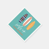 Surfen op het strand van de BOY Surfboard Birthday Servet (Hoek)