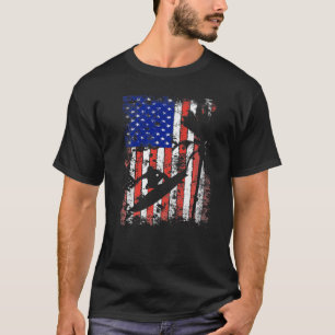 Surfen op het Surf van de Amerikaanse vlag Amerika T-shirt