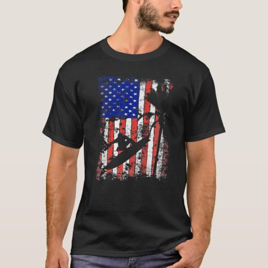Surfen op het Surf van de Amerikaanse vlag Amerika T-shirt (Voorkant)