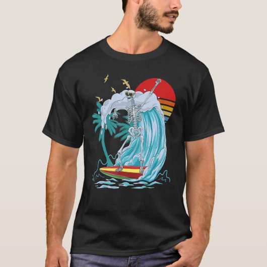 Surfen op het Surf van de rugleuning van het skele T-shirt (Voorkant)