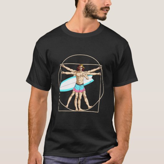 Surfen op het Surf Vitruviaans Man T-shirt (Voorkant)